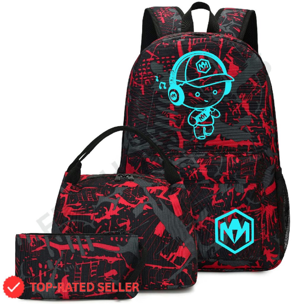 Kids' Luminous Graffiti Backpack School Daypack Large Capacity Travel Bookbag